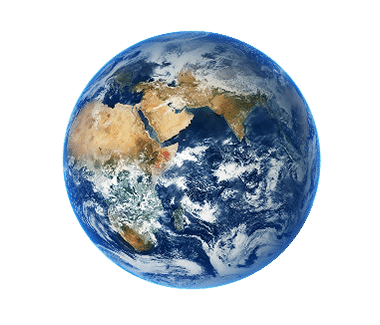 Satellitenansicht der Erde mit Fokus auf Afrika und Europa
