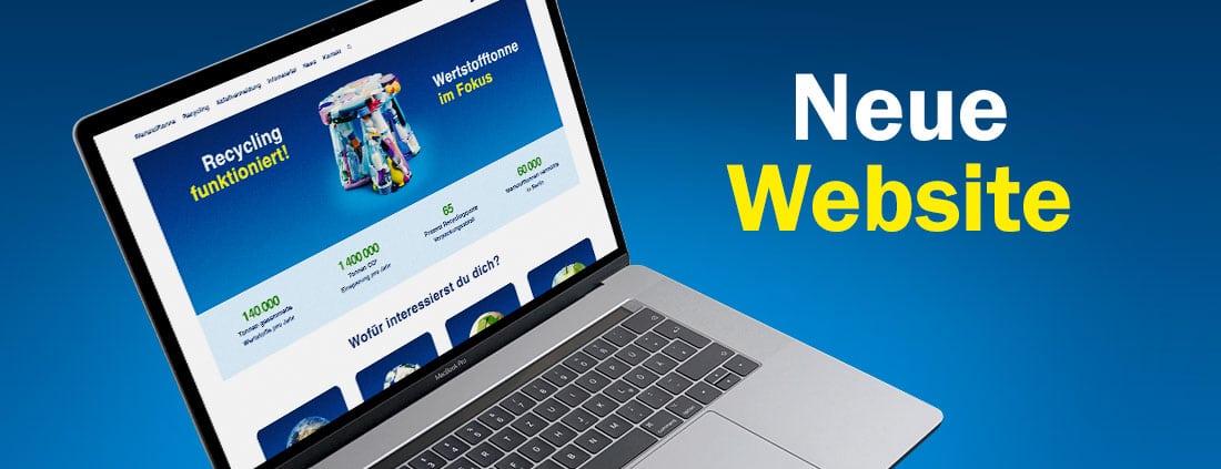 Screenshot mit Schriftzug: Neue Website