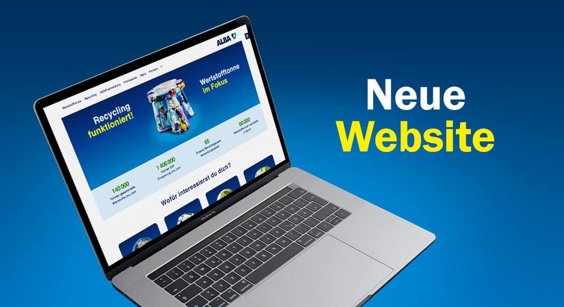 Screenshot mit Schriftzug: Neue Website